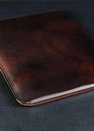 Кожаный чехол для macbook дизайн №1, кожа итальянский краст, цвет вишня1 фото