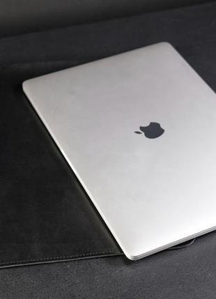 Шкіряний чохол для macbook дизайн №1, шкіра італійський краст, колір чорний3 фото