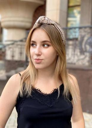 Бежевый обруч в горошек от myscarf