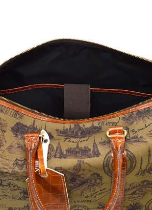 Стильна дорожня сумка з кордури та шкіри кроко corh-7077-4lx бренду tarwa8 фото