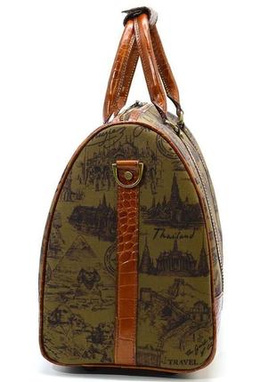 Стильна дорожня сумка з кордури та шкіри кроко corh-7077-4lx бренду tarwa3 фото