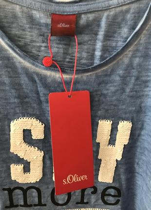 S. oliver нова футболка з двосторонніми пайєтками.6 фото