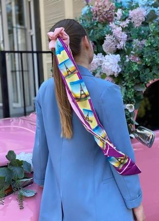 Твилли -  дизайнерский шарфик галстук  "прогулка в париже ", лента для волос1 фото