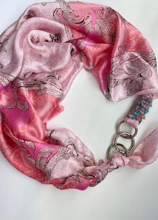Шелковый платок "розовый фламинго" от my scarf3 фото
