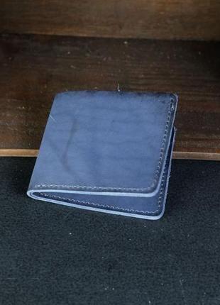 Кожаный кошелек компакт, кожа итальянский краст, цвет синий2 фото