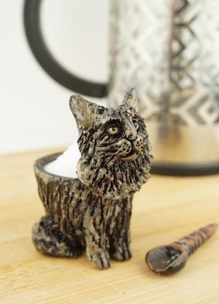 Керамічна сільничка кіт декор кухня4 фото