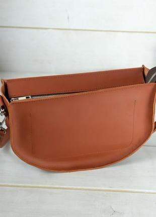Кожаная женская сумочка фуксия, кожа grand, цвет коньяк5 фото