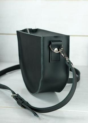 Кожаная женская сумочка фуксия, кожа grand, цвет черный4 фото