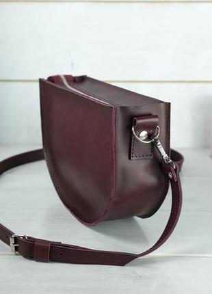 Кожаная женская сумочка фуксия, кожа итальянский краст, цвет бордо4 фото