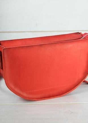 Кожаная женская сумочка фуксия, кожа итальянский краст, цвет красный5 фото