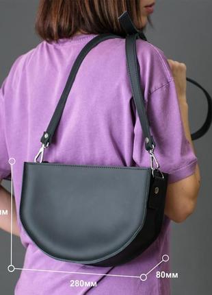 Кожаная женская сумочка фуксия, кожа итальянский краст, цвет синий7 фото