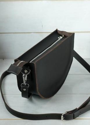 Шкіряна жіноча сумочка фуксія, шкіра grand, колір  шоколад3 фото