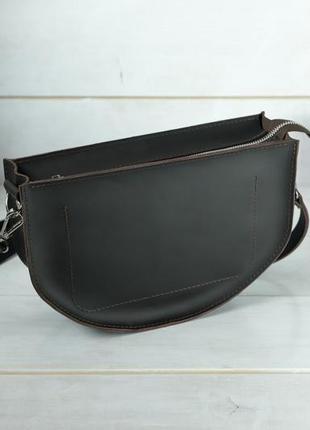 Кожаная женская сумочка фуксия, кожа grand, цвет шоколад5 фото