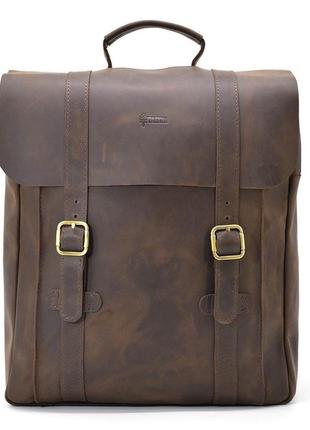 Сумка рюкзак для ноутбука з кінської шкіри tarwa rc-3420-3md коричнева8 фото