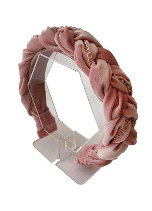 Бархатный обруч косичка ,,розовые облака, от украинского бренда my scarf4 фото