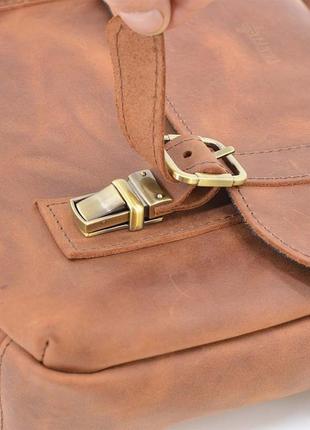 Чоловіча сумка-портфель на плече з ручкою tarwa rb-6008-3md коньячна5 фото
