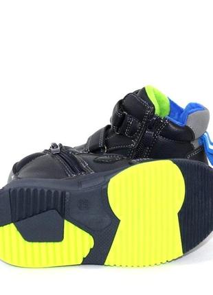 Осінні черевики на двох липучках для хлопчика синій6 фото