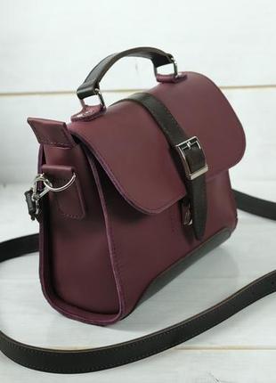 Жіноча сумочка марта, шкіра grand, колір  бордо3 фото