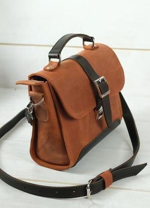 Женская сумочка марта, винтажная кожа, цвет коньяк3 фото