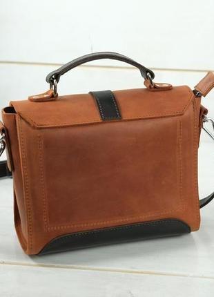 Женская сумочка марта, винтажная кожа, цвет коньяк5 фото