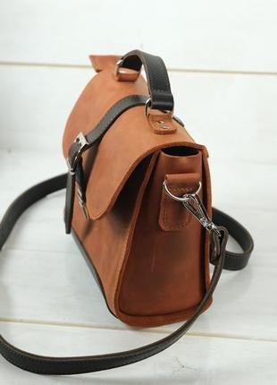 Женская сумочка марта, винтажная кожа, цвет коньяк4 фото
