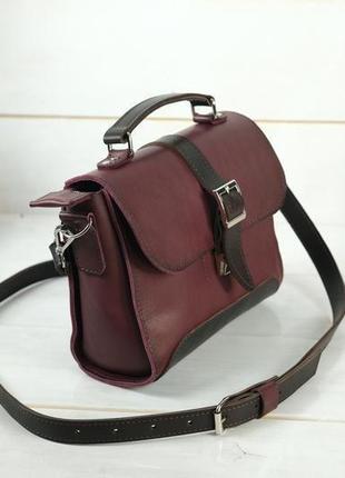 Женская сумочка марта, кожа итальянский краст, цвет бордо3 фото