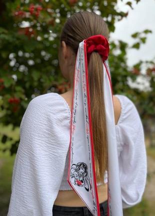 Резинка-твилли з патриотическим принтом "красная калина " от my scarf