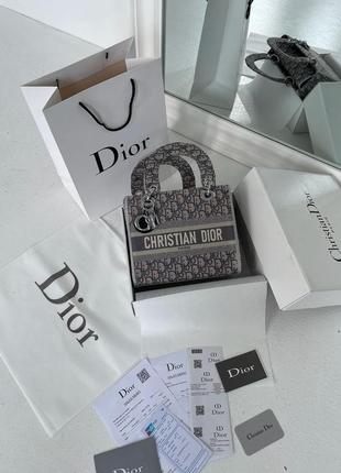 Сумка жіноча в стилі  christian dior lady d-lite grey5 фото