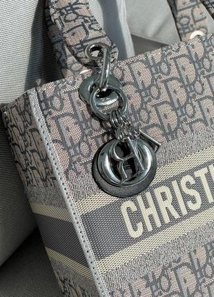 Сумка жіноча в стилі  christian dior lady d-lite grey2 фото