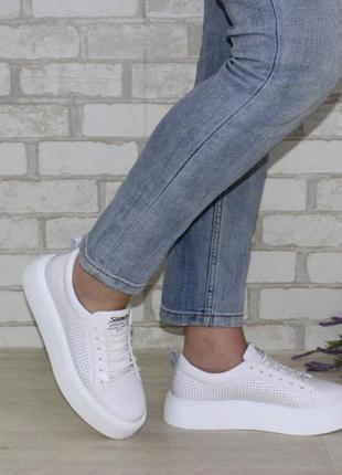 Жіночі білі кросівки крипери білий2 фото