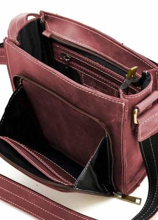 Шкіряна сумка-планшет через плече rw-3027-4lx бренду tarwa марсала6 фото