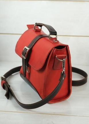 Женская сумочка марта, кожа итальянский краст, цвет красный4 фото