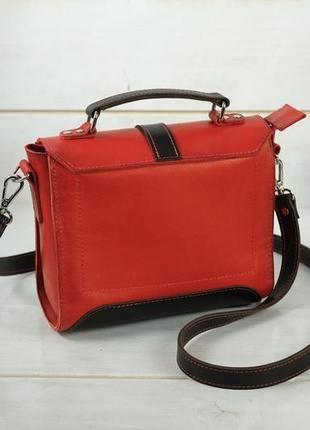 Жіноча сумочка марта, шкіра італійський краст, колір червоний5 фото
