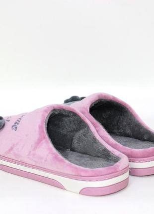 Рожеві велюрові капці з сірим котом6 фото
