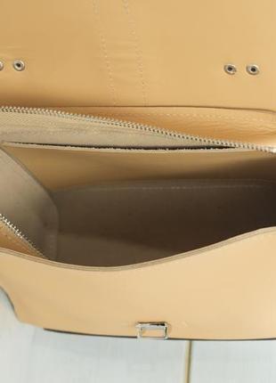 Женская сумочка марта, кожа grand, цвет бежевый6 фото