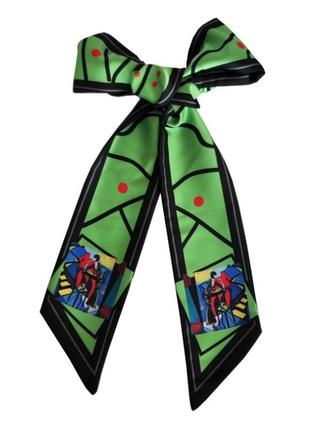 Лента твилли + резинка, шарфик-галстук "мистический блюз", шарф-лента my scarf4 фото