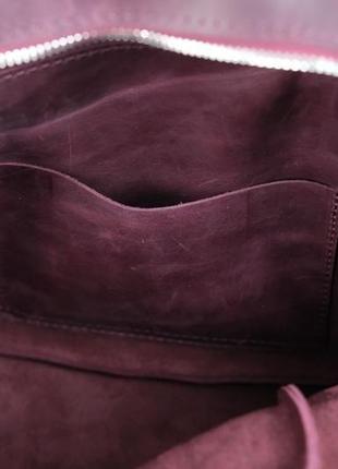 Женский кожаный рюкзак "лимбо", размер мини, винтажная кожа, цвет бордо6 фото