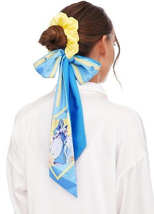 Стрічка твіллі + гумка "українська мавка", шарфик-краватка, шарф-стрічка my scarf, колекція україна