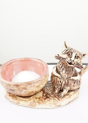Сільничка з котом salt shaker cat сувенір для кухні3 фото