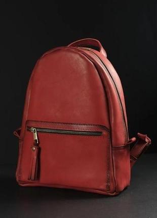 Женский кожаный рюкзак "лимбо", размер мини, кожа итальянский краст, цвет красный4 фото