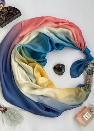 Дизайнерский платок "нежный рассвет" коллекция vip от бренда my scarf1 фото