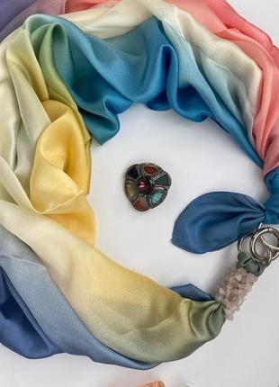 Дизайнерский платок "нежный рассвет" коллекция vip от бренда my scarf4 фото