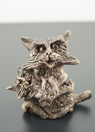 Фігурка кішки і котика подарунок cat figurine колекція коти1 фото