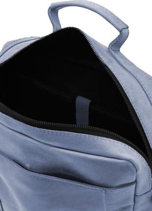 Сумка рюкзак для ноутбука з кінської шкіри tarwa rk-3420-3md синя4 фото