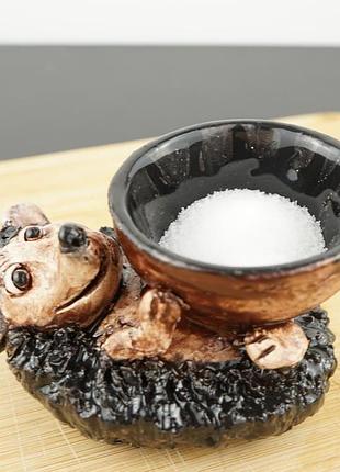 Солонка авторская с ежом salt shaker керамическая под соль
