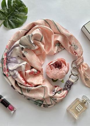 Дизайнерский платок "розовый сад" коллекция vip от бренда my scarf