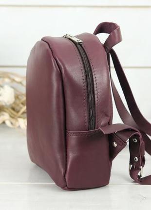 Женский кожаный рюкзак "колибри", кожа итальянский краст, цвет бордо4 фото