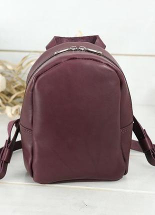 Женский кожаный рюкзак "колибри", кожа итальянский краст, цвет бордо2 фото
