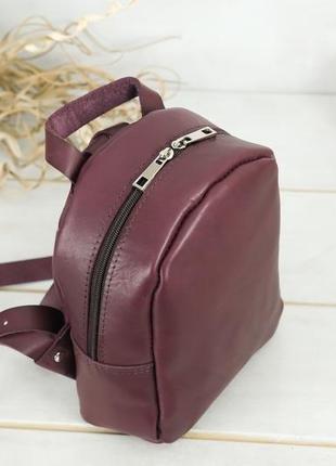 Жіночий шкіряний рюкзак "колібрі", шкіра італійський краст, колір бордо3 фото