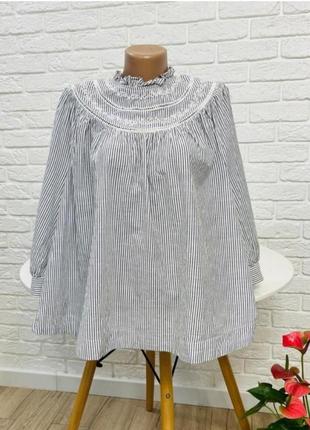 Блузка блуза с натуральной ткани хлопок р 52 бренд "marks&spencer"1 фото